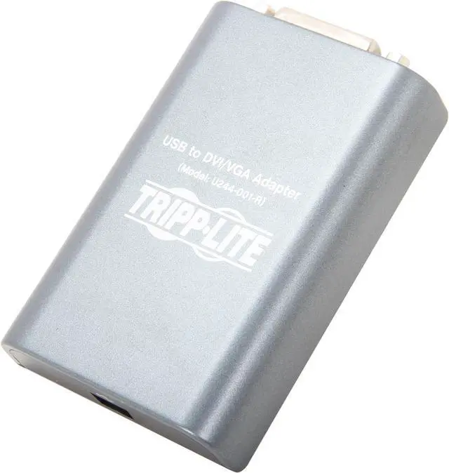 Main image of Tripp Lite USB 2.0 to DVI/VGA Dual/Multi-Monitor External Video Graphics Card Adapter, 128 MB SDRAM, 1080p @ 60hz (U244-001-R)