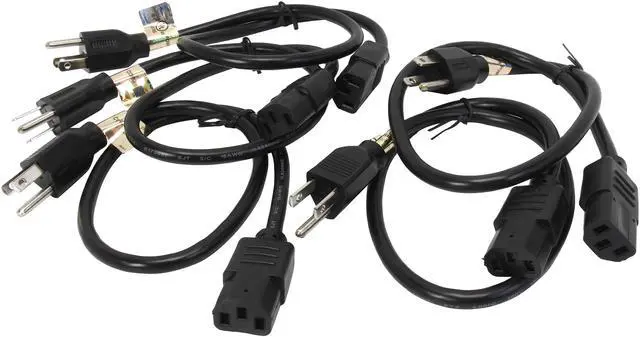 Alt view image 2 of 3 - Tripp Lite Model P030-002-5 2 ft. 5-Pack of 2-ft. 18AWG Power Cords, NEMA 5-15P to IEC-320-C13