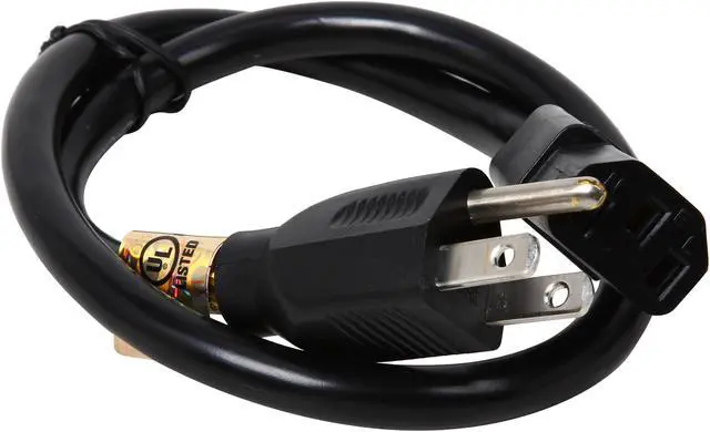 Alt view image 2 of 3 - Tripp Lite Model P007-002 2 ft. Heavy-Duty 14AWG Power cord (IEC-320-C13 to NEMA 5-15P)