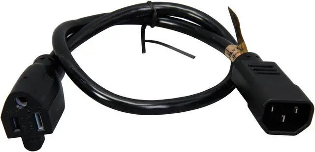 Alt view image 2 of 3 - Tripp Lite Model P002-002 2 ft. Power Monitor Adapter Converter Cable, 5-15R to C14