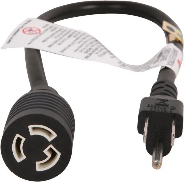 Alt view image 2 of 3 - Tripp Lite Model P023-001 1 ft. 14AWG Power Adapter cord (NEMA L5-15R to NEMA 5-15P)