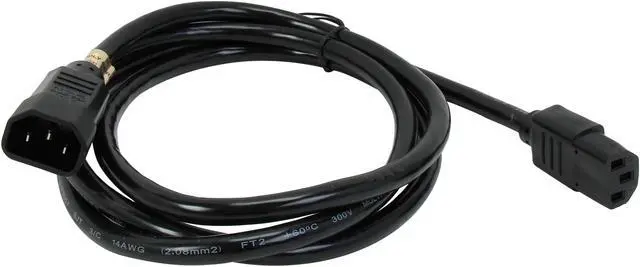 Alt view image 2 of 3 - Tripp Lite Model P005-006 6 ft. Heavy-Duty 14AWG Power cord (IEC-320-C13 to IEC-320-C14)