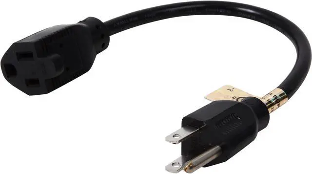 Main image of Tripp Lite Model P022-001 1 ft. Power Extension Cord, NEMA 5-15P to NEMA 5-15R - 10A, 120V, 18 AWG, 1 ft. Black