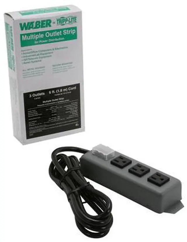 Alt view image 4 of 4 - TRIPP LITE 3SP 3 Outlets Power Strip 120V Input Voltage 6 ft. Cord Length