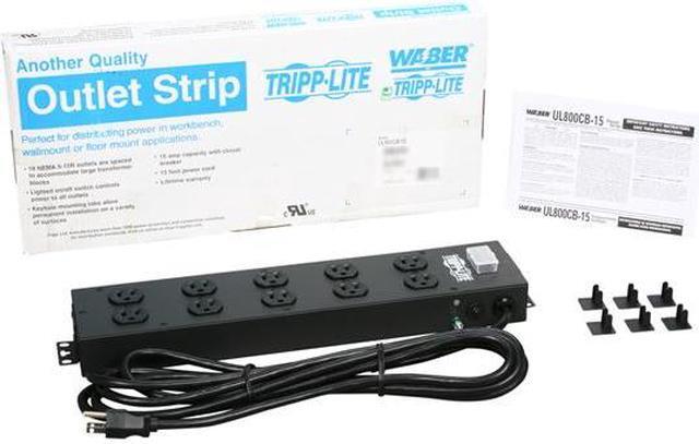 Alt view image 4 of 4 - TRIPP LITE UL800CB-15 10 Outlets Power Strip 120V Input Voltage 15 ft. Cord Length