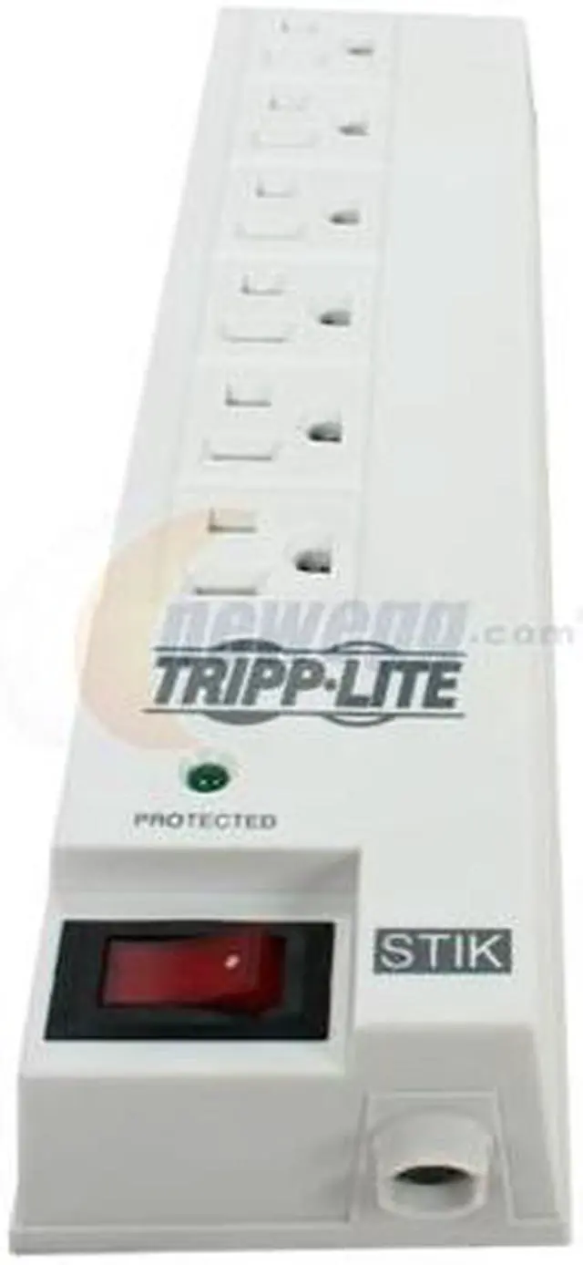 Alt view image 2 of 5 - Tripp Lite Surge Protector Power Strip, 6 Right Angle Outlets, 6 Feet Cord, 540 Joules, Diagnostic LED (SPIKESTIK)