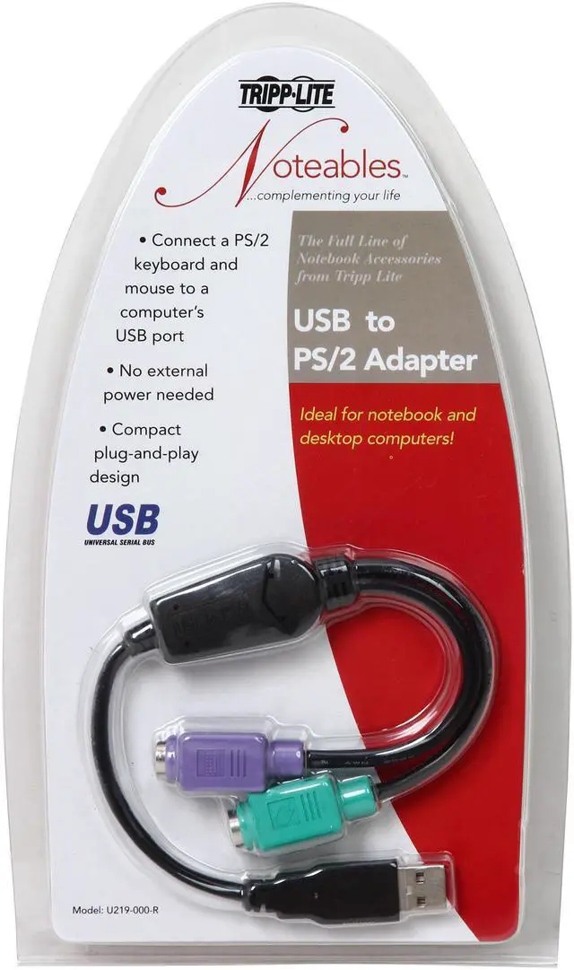 Alt view image 3 of 3 - Tripp Lite Model U-219-000-R USB to PS/2 Adapter
