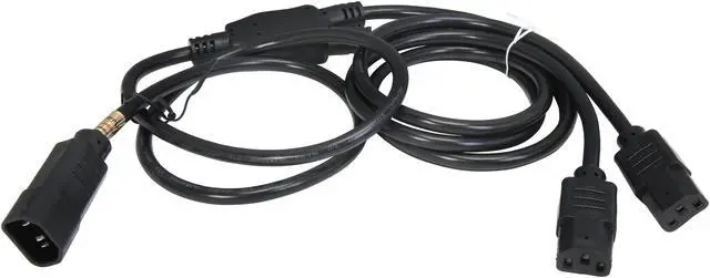 Alt view image 2 of 3 - Tripp Lite Y Splitter Computer Power Extension Cord, 10A, 18AWG (IEC-320-C14 to 2x IEC-320-C13), 6-ft. (P004-006-2C13)