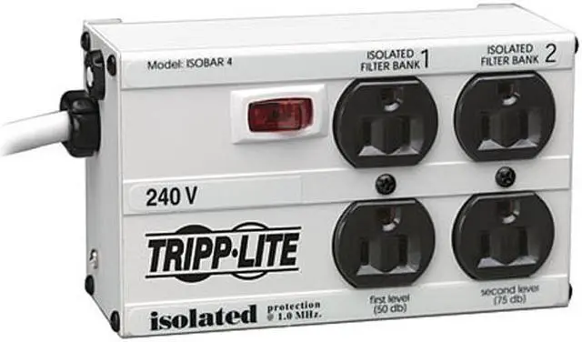 Main image of TRIPP LITE IB4-6/220 6 ft 4 Outlets 330 J Isobar Surge Suppressor