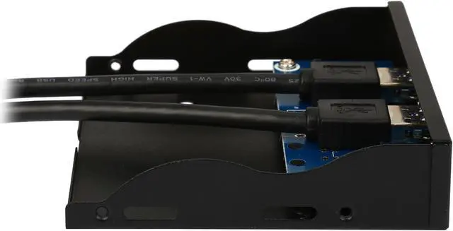 Alt view image 3 of 5 - Coboc 3.5FP-U3-20PSPL2 Dual Ports USB 3.0 to 20pin Header 3.5" Floppy Bay Internal Bracket Front Panel - 3.5"tray USB 3.0 20pin to 2 Ports Type A Female