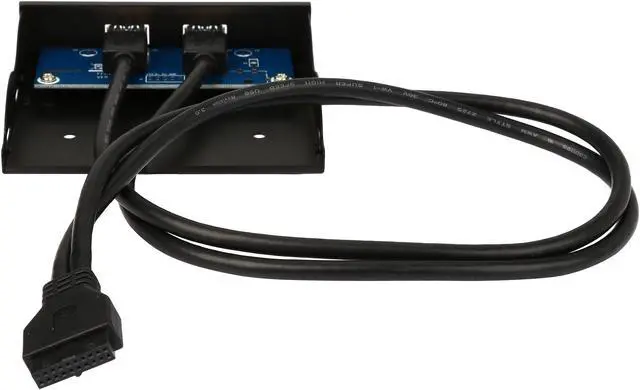 Alt view image 4 of 5 - Coboc 3.5FP-U3-20PSPL2 Dual Ports USB 3.0 to 20pin Header 3.5" Floppy Bay Internal Bracket Front Panel - 3.5"tray USB 3.0 20pin to 2 Ports Type A Female