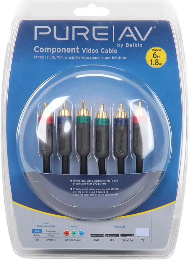 Alt view image 3 of 3 - BELKIN PURE AV AV21000-06 6 feet Component Video Cable Male to Male