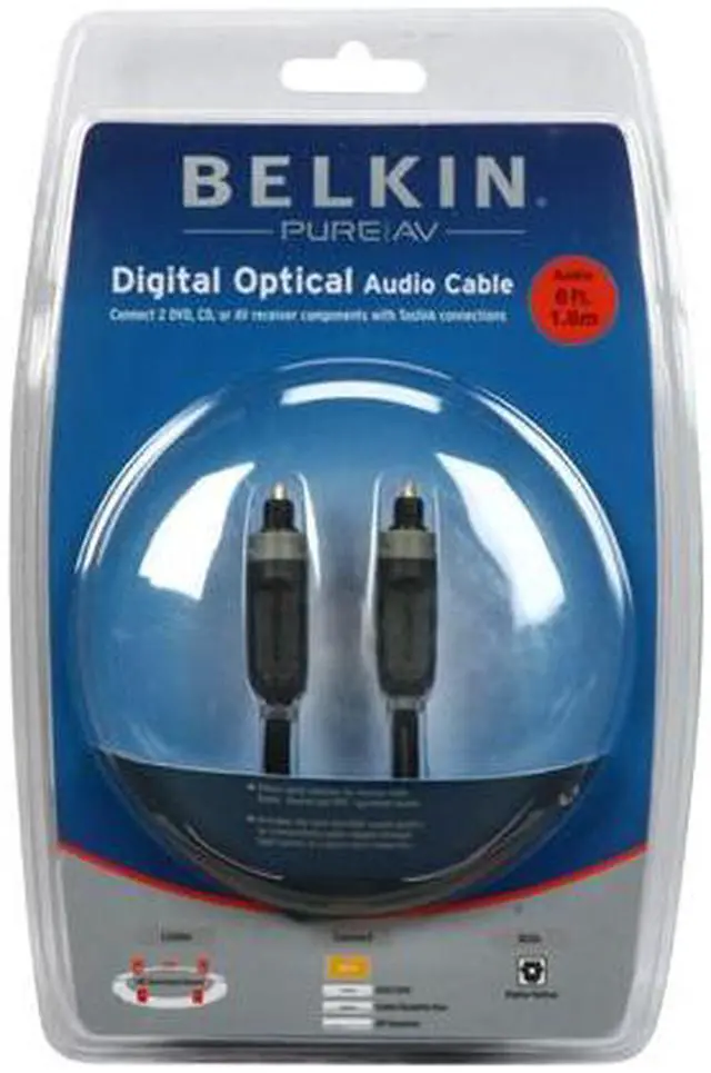Alt view image 3 of 3 - BELKIN PURE AV Model AV20000-06 6 feet Digital Optical Audio Cable Male to Male