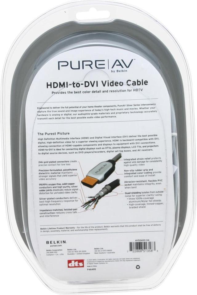 Best Buy: Belkin PureAV HDMI-to-DVI Cable AV52400-04