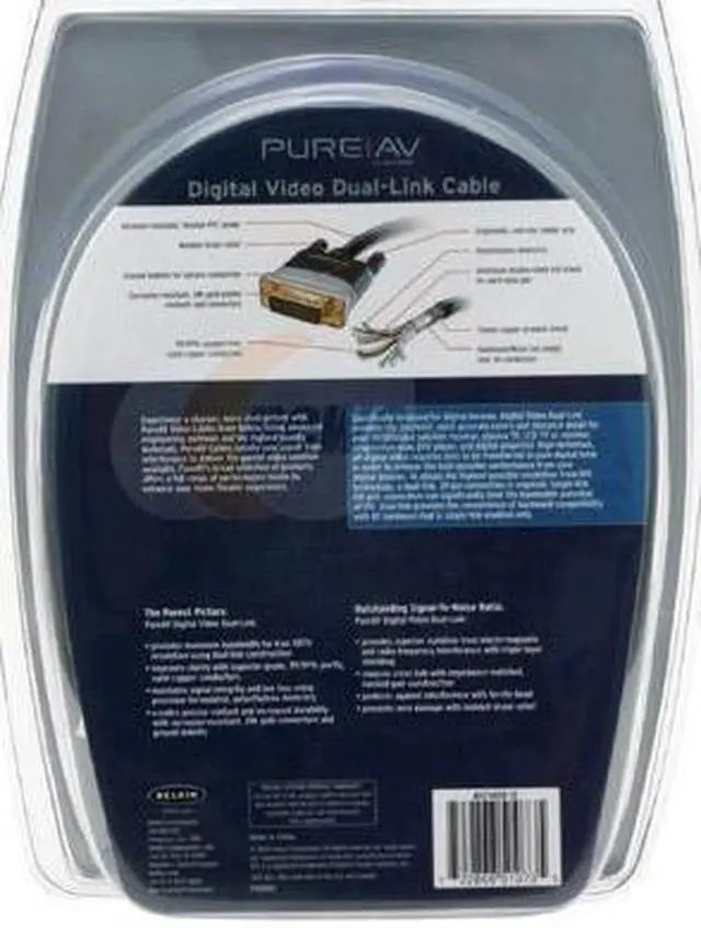 Alt view image 3 of 3 - BELKIN PURE AV AV21400-12 Black Male to Male DVI Dual-Link Cable