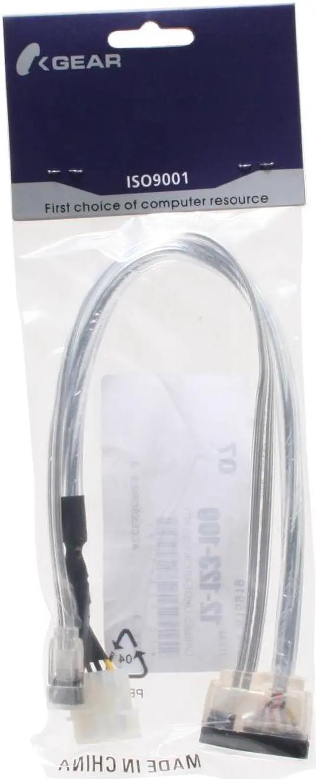 Alt view image 2 of 2 - OKGEAR 18" SATA 6 Gbps Cable W/ 15 Pin SATA Power Combo Cable, Silver, Backward Compatible with 3 Gbps and 1.5 Gbps