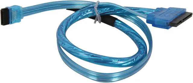 Alt view image 2 of 3 - OKGEAR 18" SATA 6 Gbps Cable W/ 15 PIN SATA Power Combo Cable, UV Blue , Backward Compatible with 3 Gbps and 1.5 Gbps