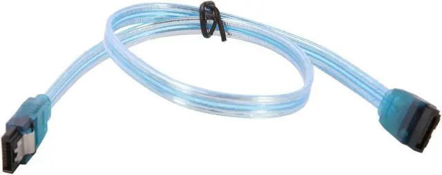Alt view image 2 of 3 - OKGEAR 18" SATA 6 Gbps Cable, Straight to Straight W/ Metal Latch, UV Blue, Backward Compatible 3 Gbps and 1.5 Gbps