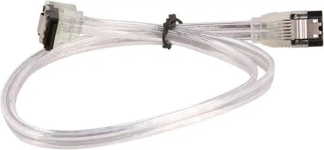Alt view image 2 of 3 - OKGEAR 24" SATA 6 Gbps Cable, Straight to Right Angle W/ Metal Latch, Silver, Backward Compatible 3 Gbps and 1.5 Gbps