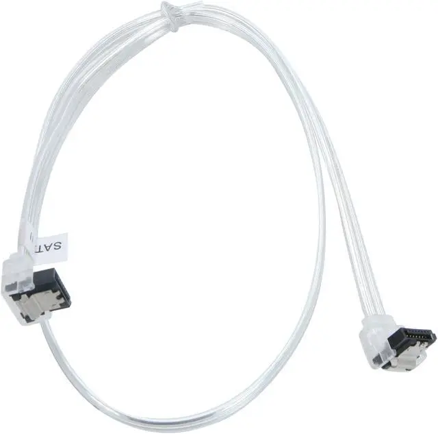 Alt view image 2 of 2 - OKGEAR 24" SATA 6 Gbps Cable, Right Angle to Right Angle W/ Metal Latch, Silver, Backward Compatible with 3 Gbps and 1.5 Gbps