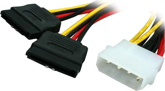 Main image of OKGEAR GC6ATAM2 6 in. molex 4pin male to two 15pin SATA Power Cable