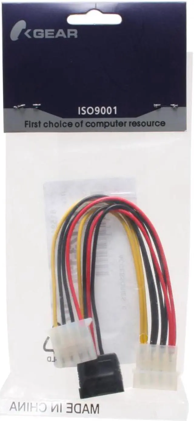 Alt view image 2 of 2 - OKGEAR GC8ATAMFL 8 in. molex 4pin male to 15pin SATA power and molex 4pin female Cable
