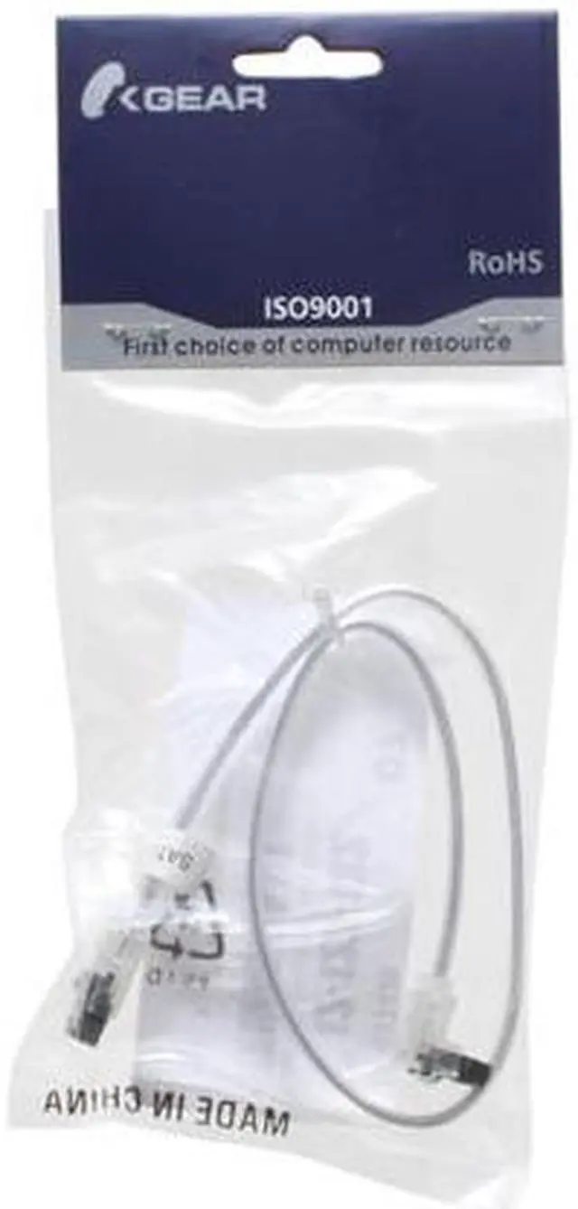Alt view image 2 of 2 - OKGEAR 18" SATA 6 Gbps Cable, Straight to Right Angle W/Metal Latch, Silver, Backward Compatible with 3 Gbps and 1.5 Gbps - OEM