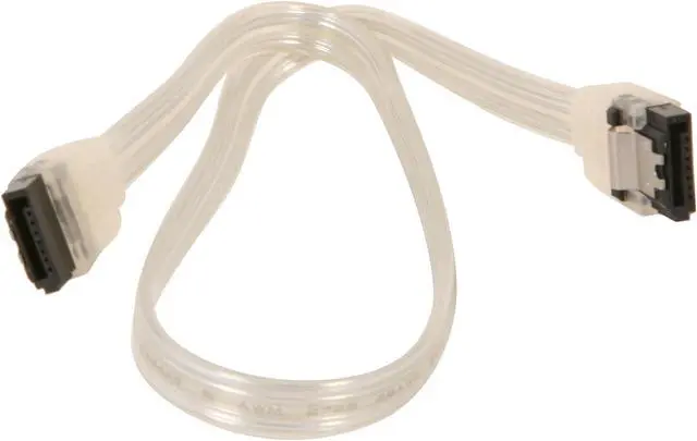 Alt view image 2 of 3 - OKGEAR 18" SATA 6 Gbps Cable W/ Metal Latch, Straight to Straight, GLOW IN DARK, Backward Compatible with 3 Gbps and 1.5 Gbps - OEM