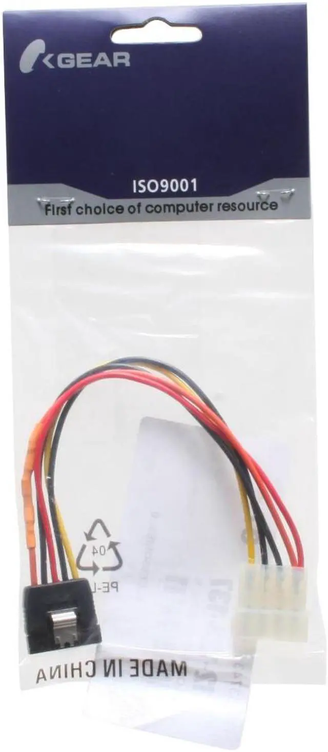 Alt view image 2 of 2 - OKGEAR GC8ATAL 8 in. molex 4pin male to 15pin SATA power cable - OEM