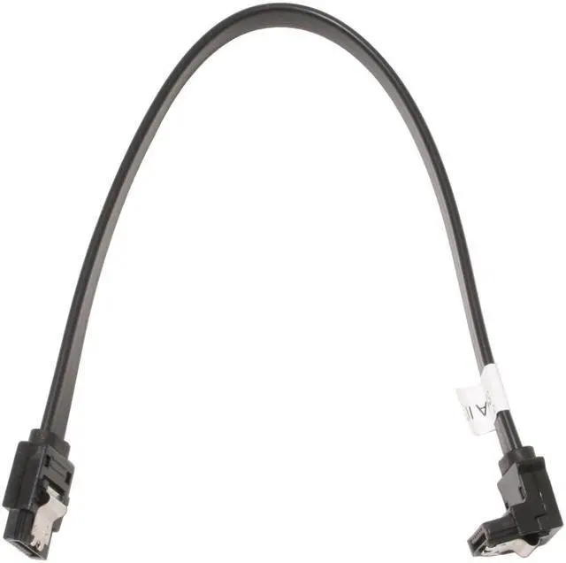 Alt view image 2 of 3 - OKGEAR 10" SATA 6Gbps Cable, Straight to Right Angle W/ Metal Latch, Black, Backward Compatible with 3 Gbps and 1.5 Gbps