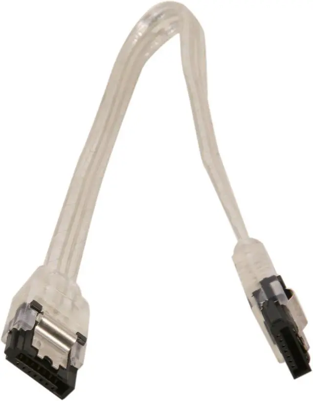 Alt view image 2 of 3 - OKGEAR 10" SATA 6 Gbps Cable, Straight to Straight  W/ Metal Latch, Silver, Backward Compatible 3 Gbps and 1.5 Gbps
