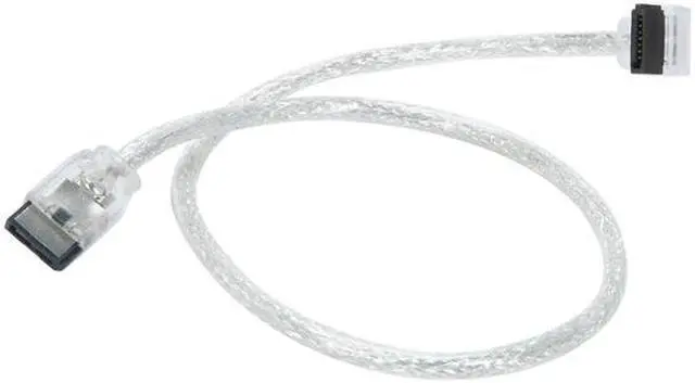 Alt view image 2 of 3 - OKGEAR 18" SATA 6 Gbps Round Cable, Straight to Right Angle W/ Metal Shield, Silver, Backward Compatible with 3 Gbps and 1.5 Gbps