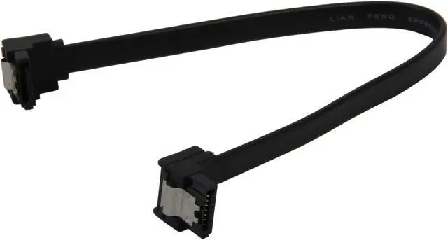 Alt view image 2 of 3 - OKGEAR 10" SATA 6Gbps Cable, Right Angle to Right Angle W/ Metal Latch, Black, Backward Compatible 3 Gbps and 1.5 Gbps