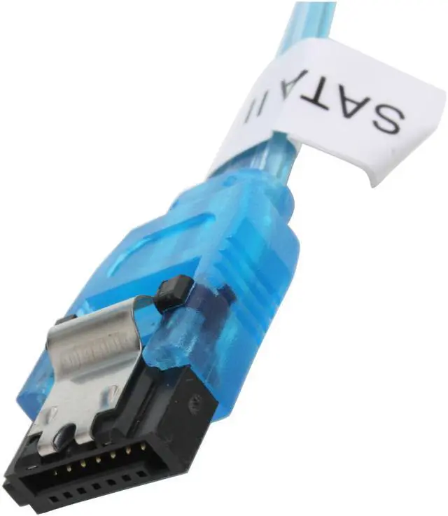 Alt view image 2 of 4 - OKGEAR 6" SATA 6 Gbps Cable, Straight to Straight W/ Metal Latch, UV Blue, Backward Compatible with 3 Gbps and 1.5 Gbps