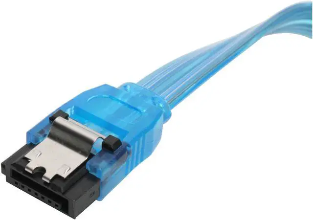Alt view image 3 of 4 - OKGEAR 6" SATA 6 Gbps Cable, Straight to Straight W/ Metal Latch, UV Blue, Backward Compatible with 3 Gbps and 1.5 Gbps