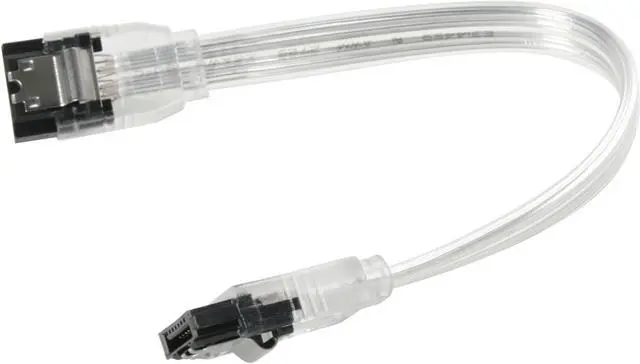 Alt view image 2 of 2 - OKGEAR 6" SATA 6 Gbps Cable, Straight to Straight W / Metal Latch, Silver, Backward Compatible with 3 Gbps and 1.5 Gbps