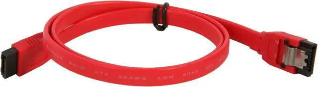 Alt view image 2 of 3 - OKGEAR 24" SATA 6 Gbps Cable, Straight to Straight W/ Metal Latch,  Red, Backward Compatible 3 Gbps and 1.5 Gbps