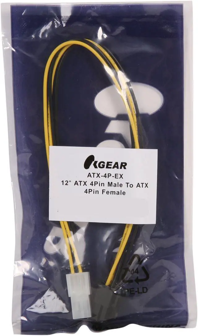 Alt view image 3 of 3 - OKGEAR ATX-4P-EX 1 ft. ATX 4 Pin Extension Cable