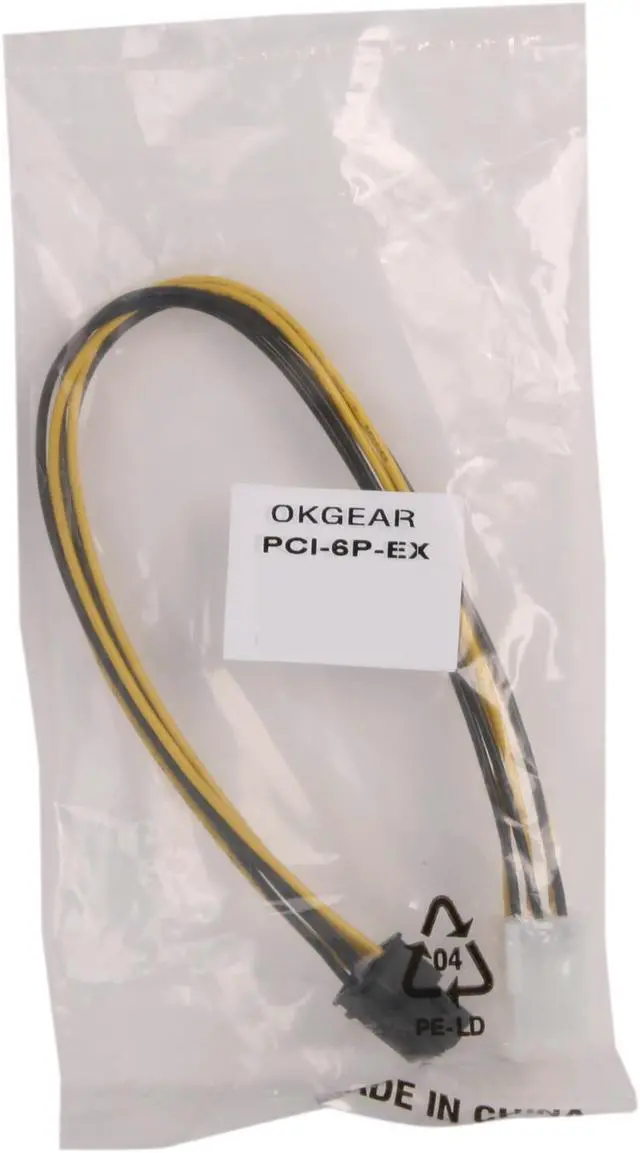 Alt view image 3 of 3 - OKGEAR PCI-6P-EX 1 ft. PCI Express 6 Pin Extension Cable