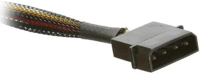 Main image of OKGEAR GC18SATA 1.5 ft. 4pin Molex To Three SATA 15pin Crimping Type Connector Cable w/ Black Sleeved
