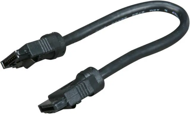 Alt view image 2 of 2 - OKGEAR OK6A3RK11 6 in. SATA 6 Gbps round cable,straight to straight w/ metal latch