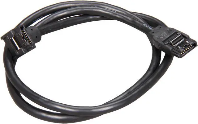Alt view image 2 of 3 - OKGEAR OK4380 2.29 ft. SATA 6Gbps round cable, straight to right angle, black color