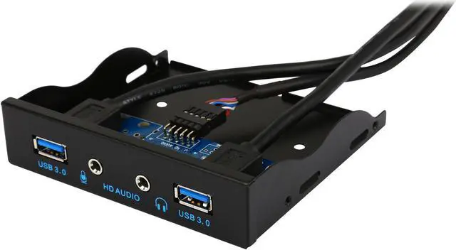 Main image of Coboc 3.5FP-U3-20PSPL2A Dual Ports USB 3.0 to 20pin Header 3.5" Floppy Bay Internal Bracket Front Panel w/ HD audio & mic - 3.5"tray USB 3.0 20pin to 2 Ports Type A Female