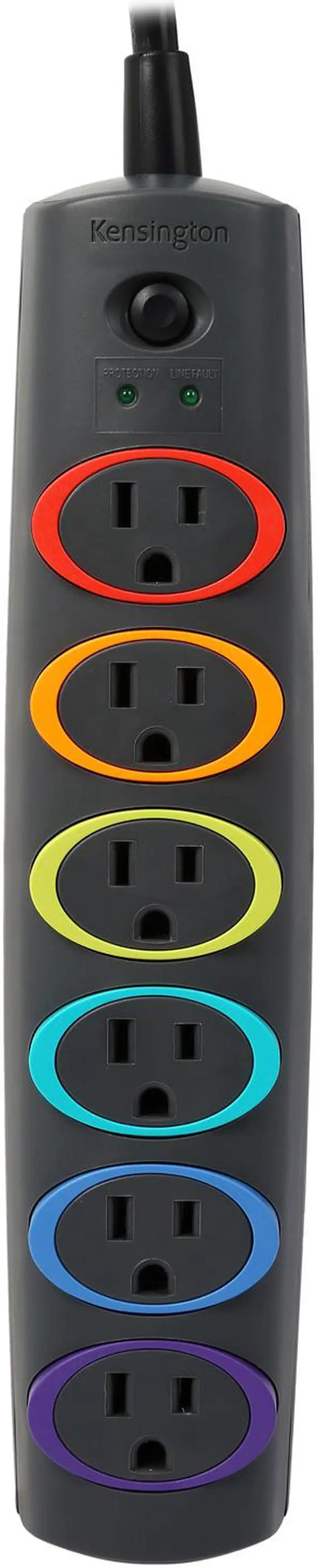 Alt view image 2 of 6 - Kensington K62147NA 7 Feet 6 Outlets 945 Joules Standard Surge Protector