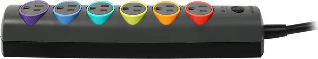 Alt view image 4 of 6 - Kensington K62147NA 7 Feet 6 Outlets 945 Joules Standard Surge Protector