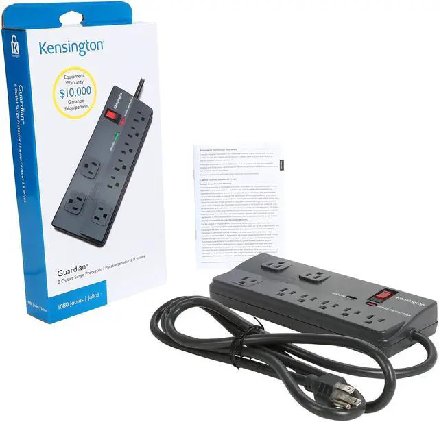 Alt view image 8 of 8 - Kensington K38218NA 6 Feet 8 Outlets 1080 Joules Surge Protector