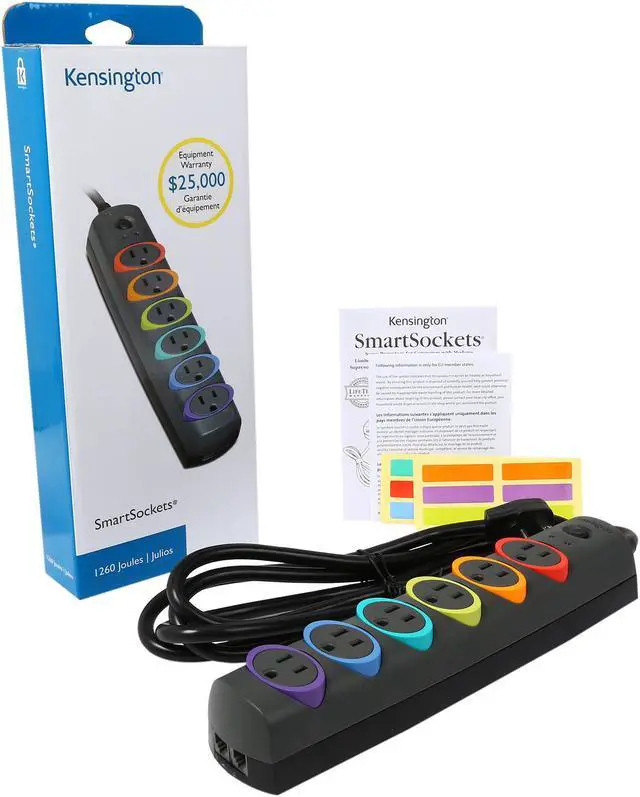 Alt view image 6 of 6 - Kensington K62144NA 8 Feet 6 Outlets 1260 Joules Surge Protector
