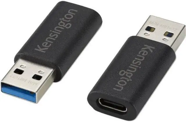 Alt view image 2 of 5 - Kensington CA1020 USB-A to USB-C M/F Adapter USB Type A - Male - 1 x USB4 Type C Female - Black