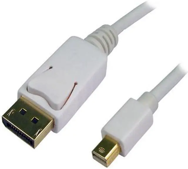 Alt view image 3 of 3 - Unirise 10 ft. White Mini DisplayPort Male to Standard DisplayPort Male 10ft Mini Displayport to Displayport Cable Male to Male