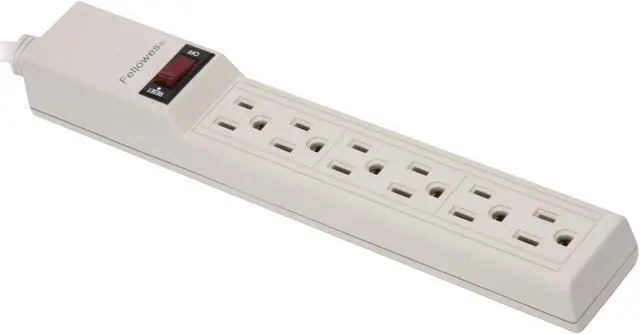 Main image of Fellowes 99000 6 Outlets Power Strip 100 - 240 V AC Input Voltage 4 ft. Cord Length